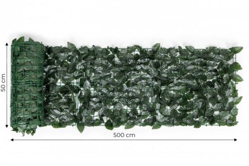Sztuczny bluszcz żywopłot 500x50 cm zielona osłona na balkon maskująca