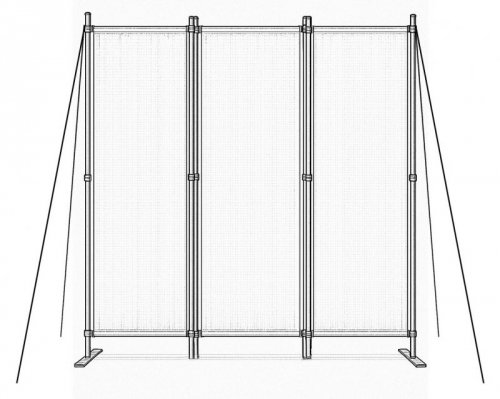 Składany parawan ogrodowy pokojowy 3-panelowy 167x164 cm beżowy MultiGarden