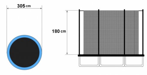 Siatka ochronna wewnętrzna na trampolinę 10 ft 6 słupków 305 cm