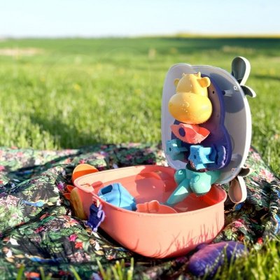 WOOPIE Zestaw do Piasku 3w1 Walizka Krówka Stolik Wodny