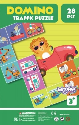 WOOPIE Gra Edukacyjna Transport Zwierzęta Puzzle Domino Montessori