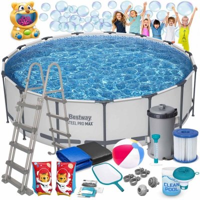 Basen ogrodowy stelażowy 457 x 122 cm 18w1 Bestway 56438 + maszyna do baniek GRATIS