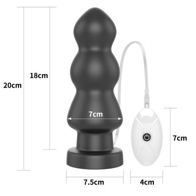 WIBRATOR ANALNY  7.8&quot; KING SIZED VIBRATING ANAL RIGGER