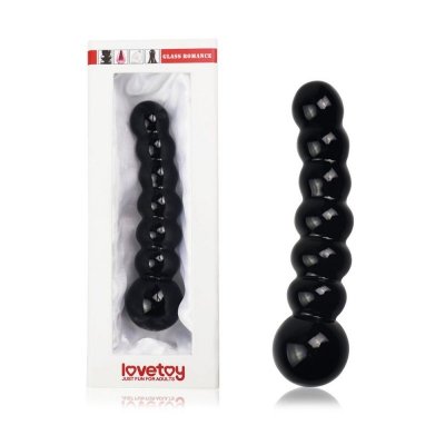 DILDO 6.8&quot; GLASS ROMANCE CZARNY