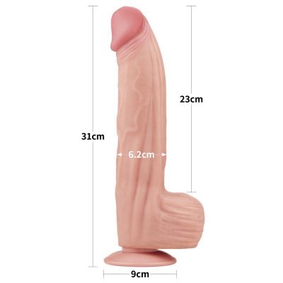12&#039;&#039; KING SIZED SLIDING SKIN DUAL LAYER DONG