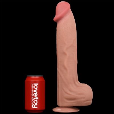 14&#039;&#039; KING SIZED SLIDING SKIN DUAL LAYER DONG
