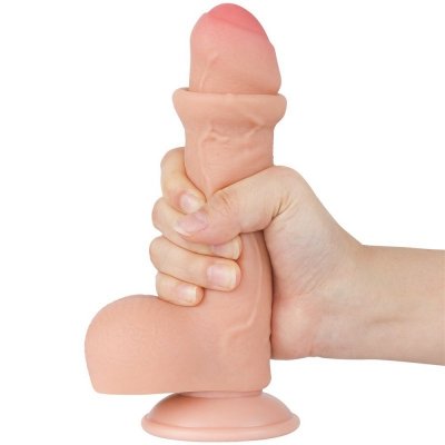 DILDO 7&#039;&#039; SLIDING SKIN DUAL LAYER DONG FLESH