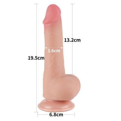 DILDO 7.5&#039;&#039; SLIDING SKIN DUAL LAYER DONG FLESH