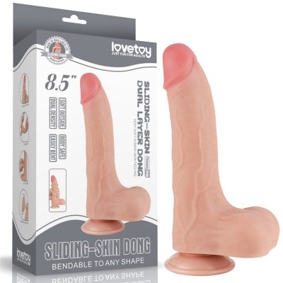 DILDO 8.5&#039;&#039; SLIDING SKIN DUAL LAYER DONG FLESH