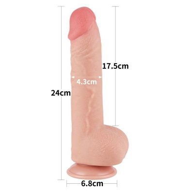 DILDO 9.5&#039;&#039; SLIDING SKIN DUAL LAYER DONG FLESH