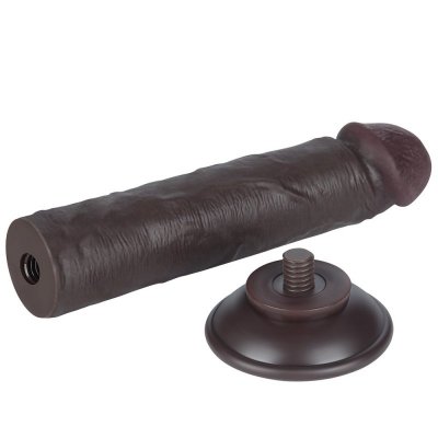 DILDO 8&#039;&#039; SLIDING SKIN DUAL LAYER DONG BLACK