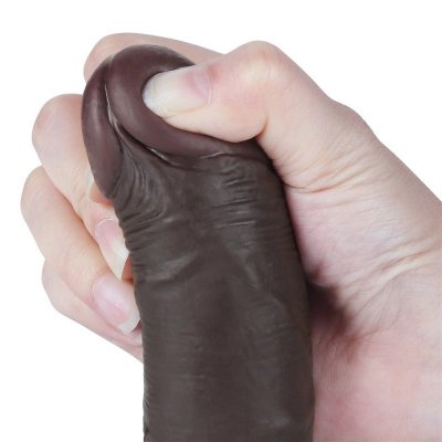 DILDO 7.5&#039;&#039; SLIDING SKIN DUAL LAYER DONG CZARNE