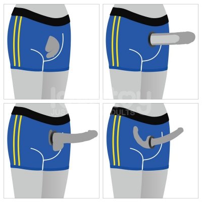 CHIC STRAP-ON SHORTS (32 - 35 CALI W PASIE) NIEBIESKI