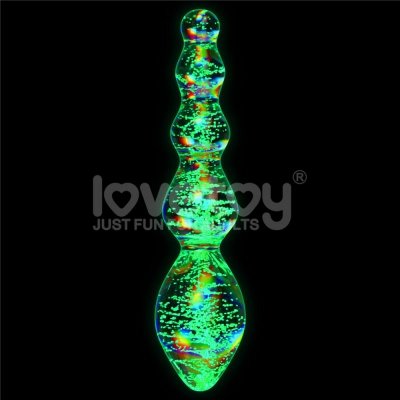 DILDO GLOW-IN-THE-DARK TWILIGHT GLEAM GLASS