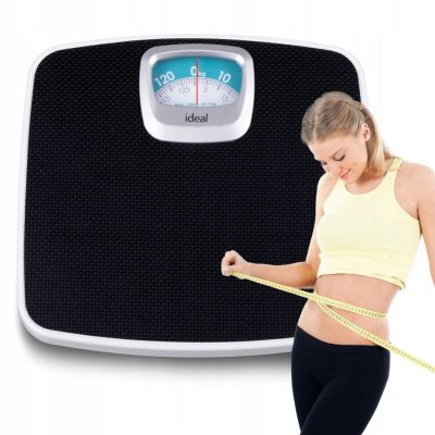 Mechaniczna waga łazienkowa, klasyczna, analogowa do 130kg - Czarna