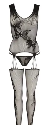 Mandy Mystery Lingerie - Czarna Koszulka Do Pończoch S-L