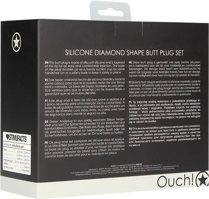 Zestaw zatyczek analnych w kształcie diamentu Ouch! by shots