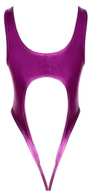 Cottelli LINGERIE - Seksowne Metalicznie Różowe Body Mocno Odkryte S/M