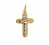 Zawieszka krzyżyk zdobiony cyrkonie złoto 585 idealny prezent na komunię, chrzciny