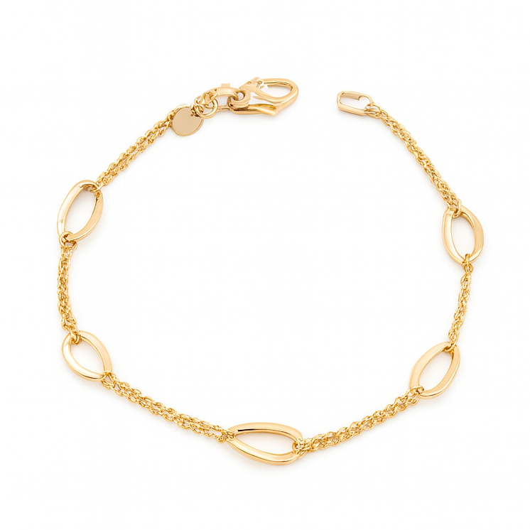 Złota bransoletka damska 585 kółka Chains łańcuszek