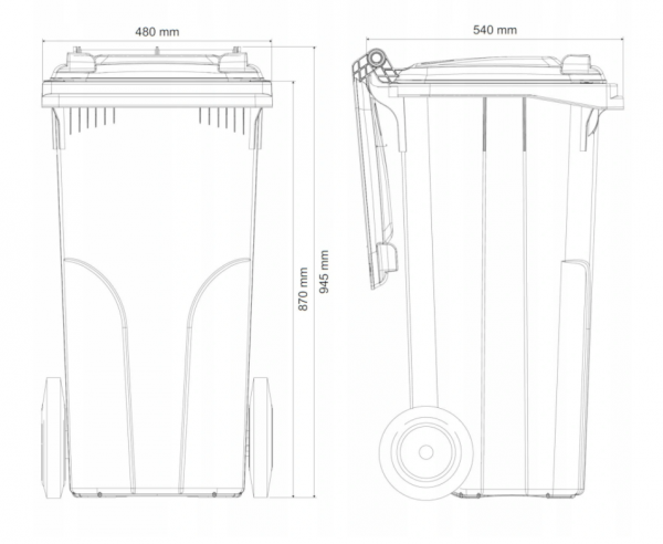 Pojemnik na odpady MGB 120l EUROPLAST Czerwony 