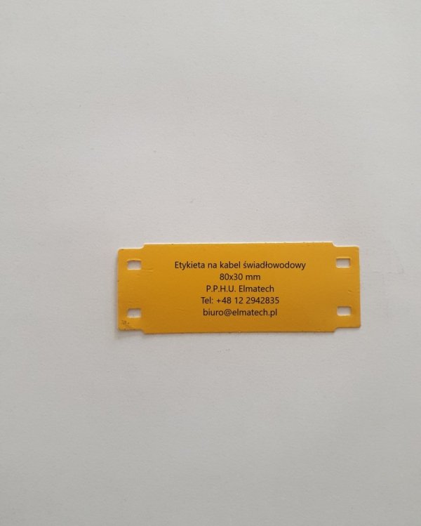 Etykieta kablowa żółta eti-KS/80x30 do opisu kabli światłowodowych 500szt