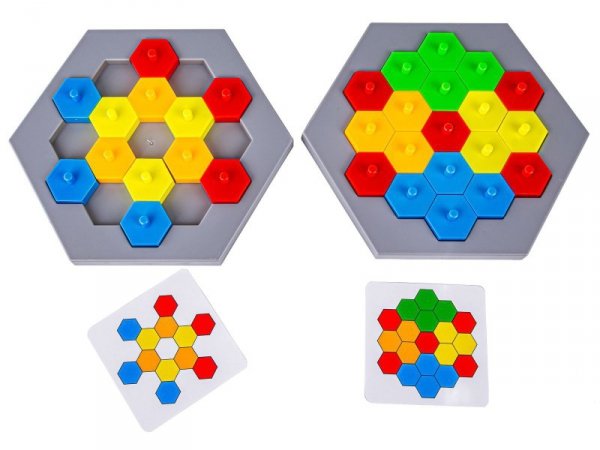 Edukacyjna Gra Logiczna Na Refleks Karty, Układanka &quot;Puzzle Chessboard&quot; Klocki + 30 kart