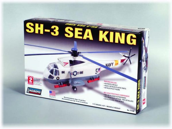 Model Plastikowy Do Sklejania Lindberg (USA) - Śmigłowiec Helikopter SH-3 Sea King