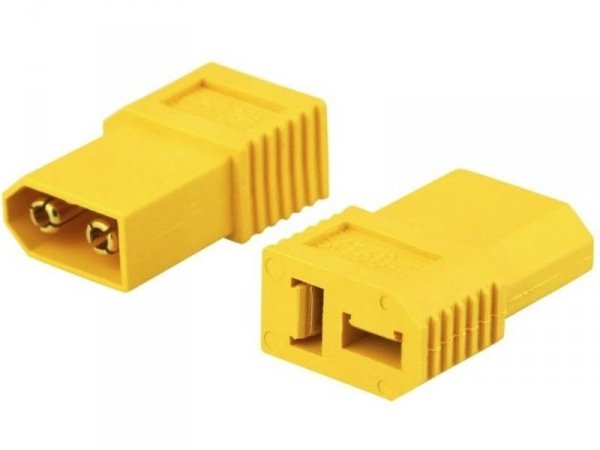 Przejście Adapter Wtyk XT60 (męski) - DEAN T (żeński) krótki AMASS
