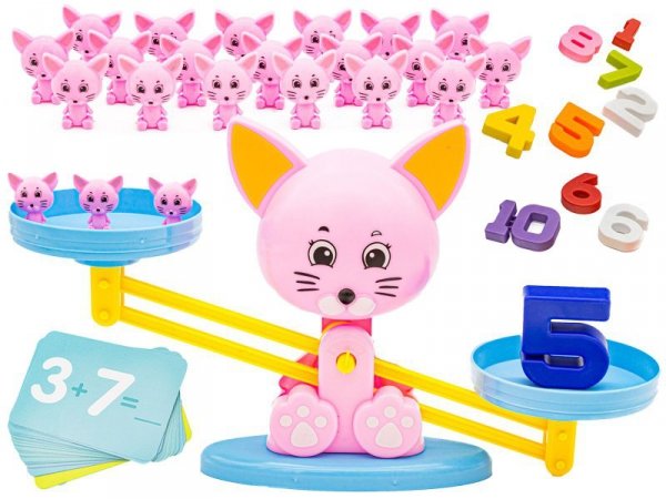 Gra Nauka Liczenia - Równoważnia Waga Szalkowa Kot - Cat Balance