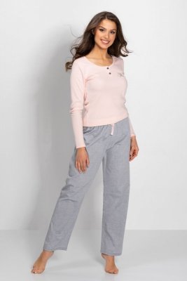 Piżama damska Momenti Per Me Linda Pink-Grey