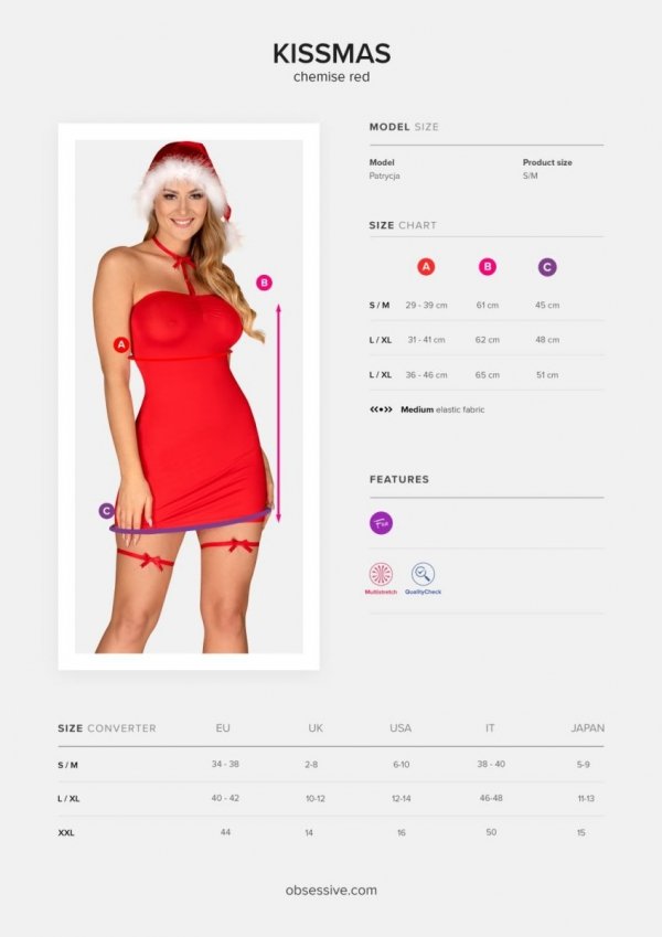 Kostium Mikołajki Kissmas Koszulka Obsessive