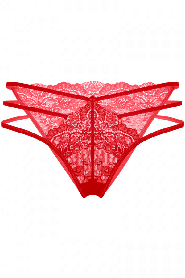 Figi damskie Róża Cyria czerwone