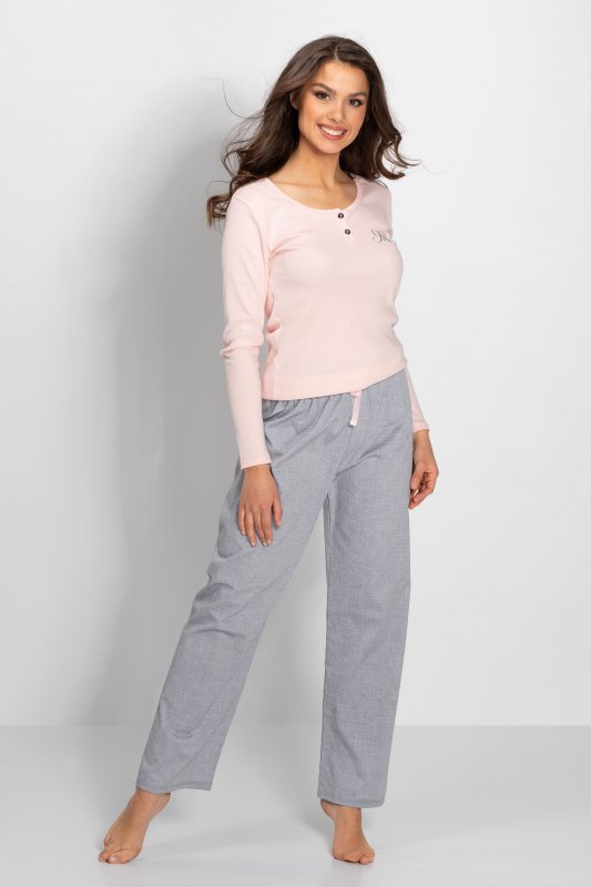 Piżama damska Momenti Per Me Linda Pink-Grey