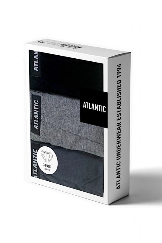 Slipy męskie Atlantic classic 006 3-pak cza/szm/grf