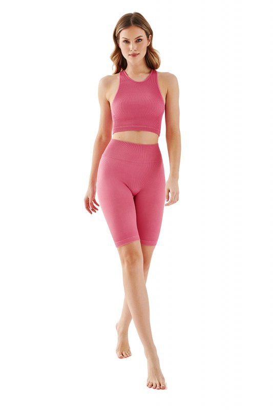 Top sportowy Seamless halter rib 1203 rose Gabriella