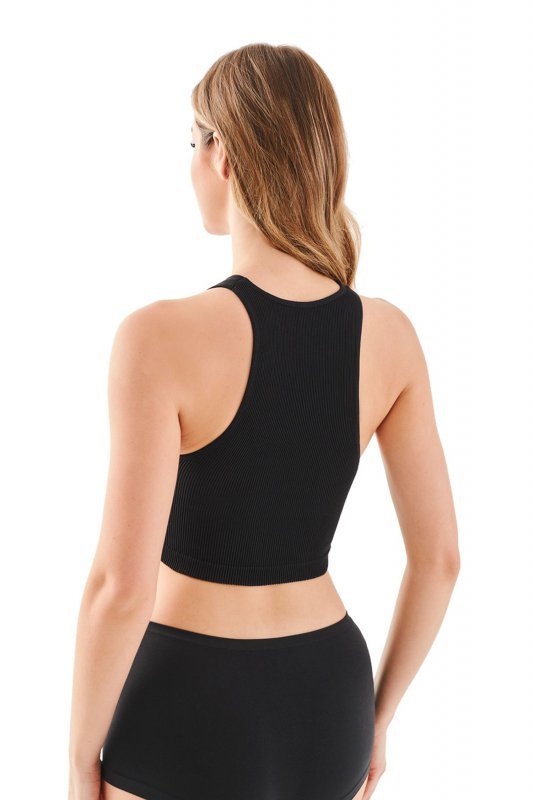 Top sportowy Seamless halter rib 1203 czarny Gabriella