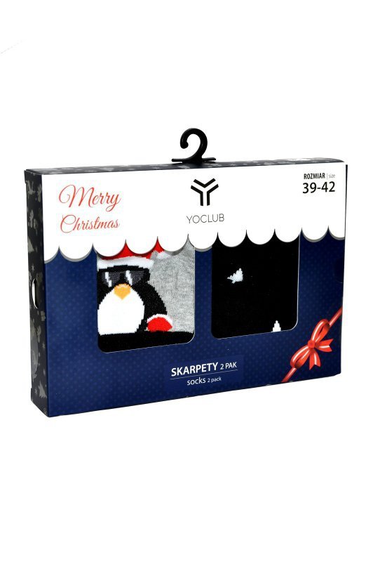 Skarpety męskie YO! SKA-X042F Merry Christmas pudełko A&#039;2 39-42