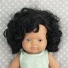Miniland lalka Europejka z czarnymi kreconymi włosami 38cm