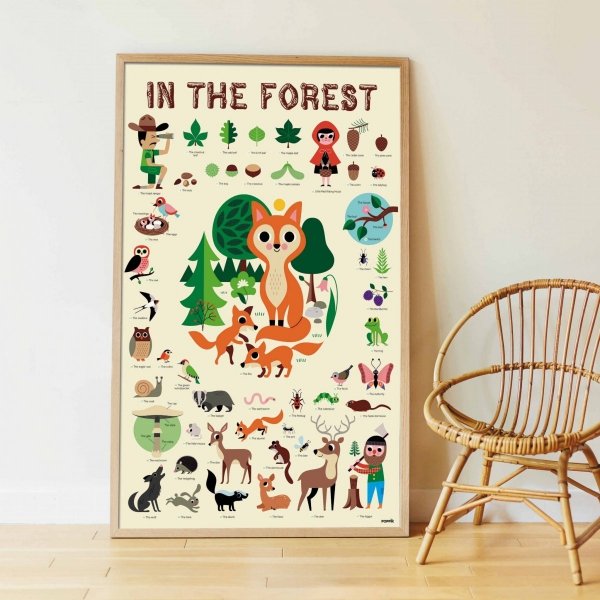 Poppik wielki plakat wyklejanka 44 naklejek las