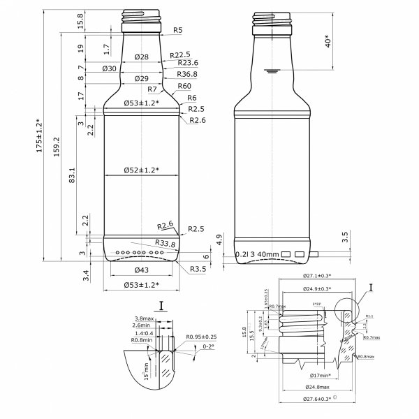 Szklana butelka Monopol 200 ml na alkohol – dostępna w hurcie.