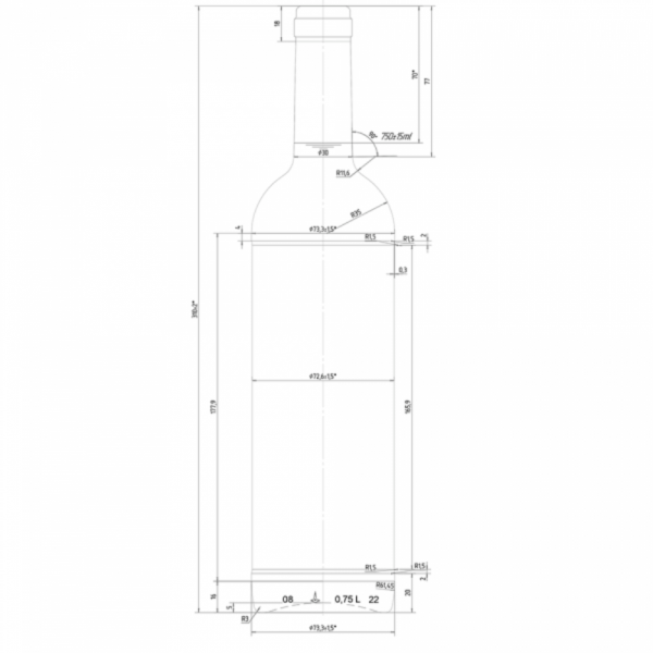 VGA Butelka Bordo 750ml Oliwkowa - Paleta 1631 szt