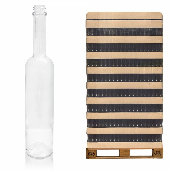 Szklana butelka FUTURA GPI 1750 ml na alkohol – paleta 480 szt. idealna dla hurtu.