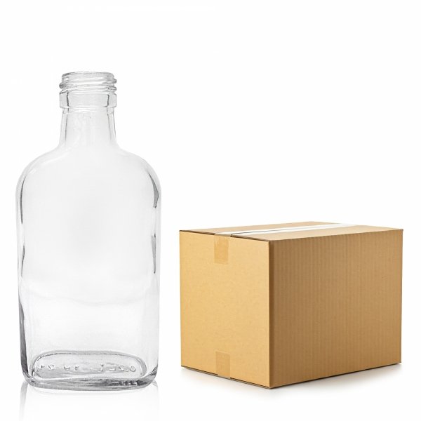 Szklana butelka PIERSIÓWKA 200 ml (73.2 mm) na alkohol – karton 100 szt. idealny dla hurtu.