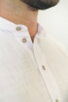 Koszula męska LH03 - lniana w kolorze białym