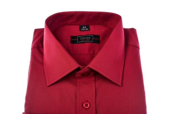 Koszula długi rękaw Slim - w kolorze czerwonym