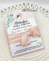 Zaproszenia na Pierwszą Komunię Świętą - dziewczynka, ze wstążką
