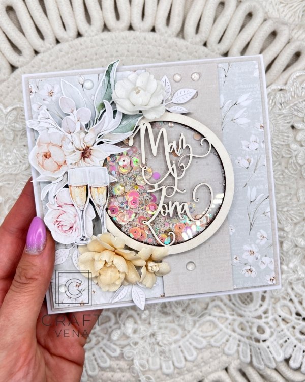 Elegancka kartka ślubna handmade z personalizacją
