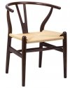 Krzesło WISHBONE ciemno brązowe/naturalne