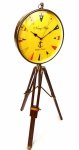 Duży zegar marynistyczny stojący na drewnianym trójnogu WWS 88cm